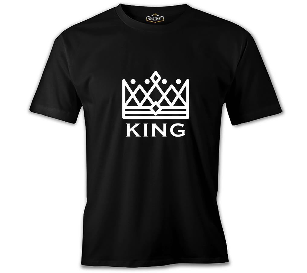 King and Queen - King Siyah Erkek Tshirt