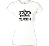 King and Queen - Queen Beyaz Kadın Tshirt