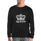 King and Queen - Queen Black Kids Sweatshirt