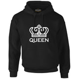 King and Queen - Queen Black Men's Zipperless Hoodie