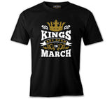 King are Born in March Quote with a Crown Black Men's Tshirt