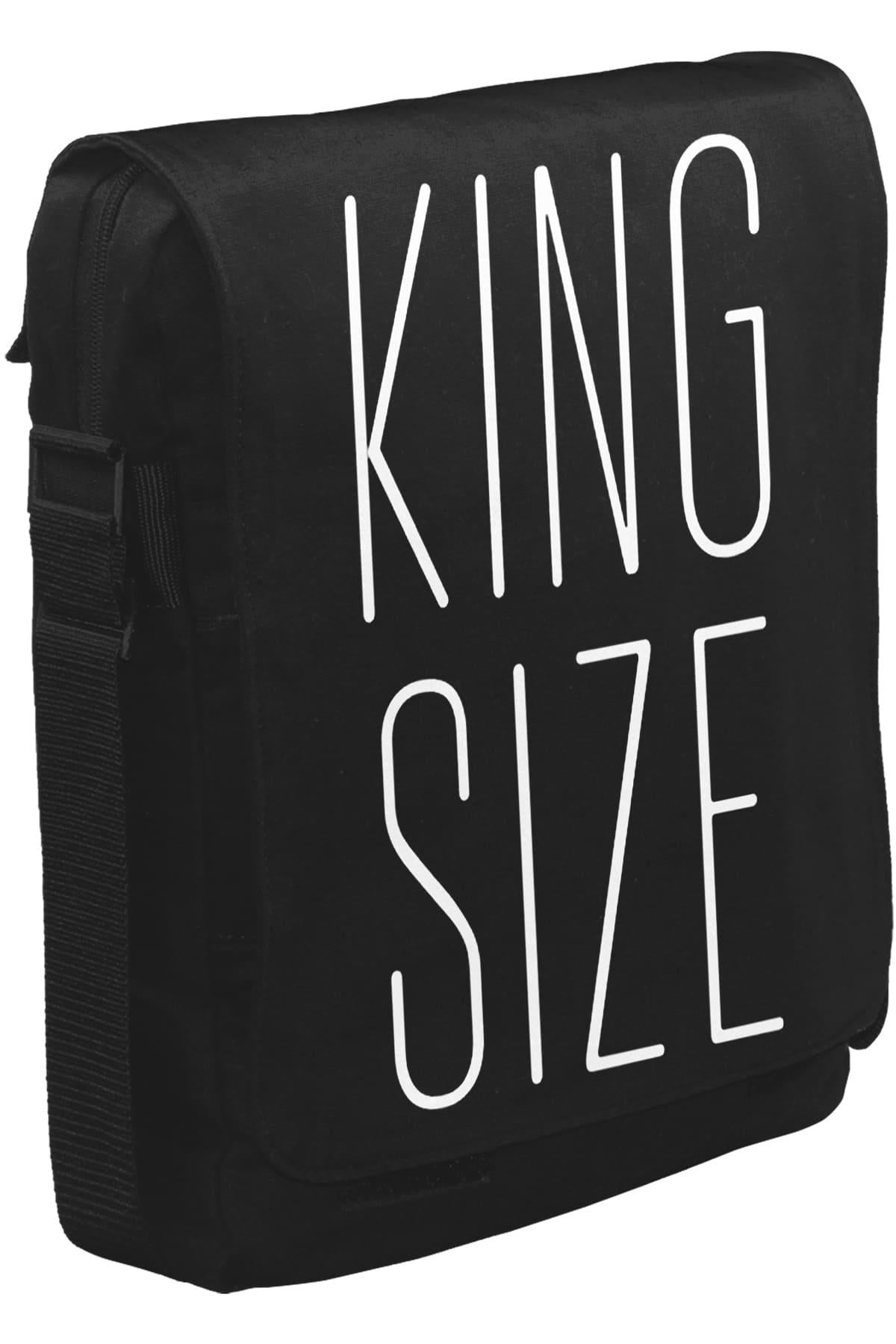 King Size Unisex Siyah Postacı Çanta