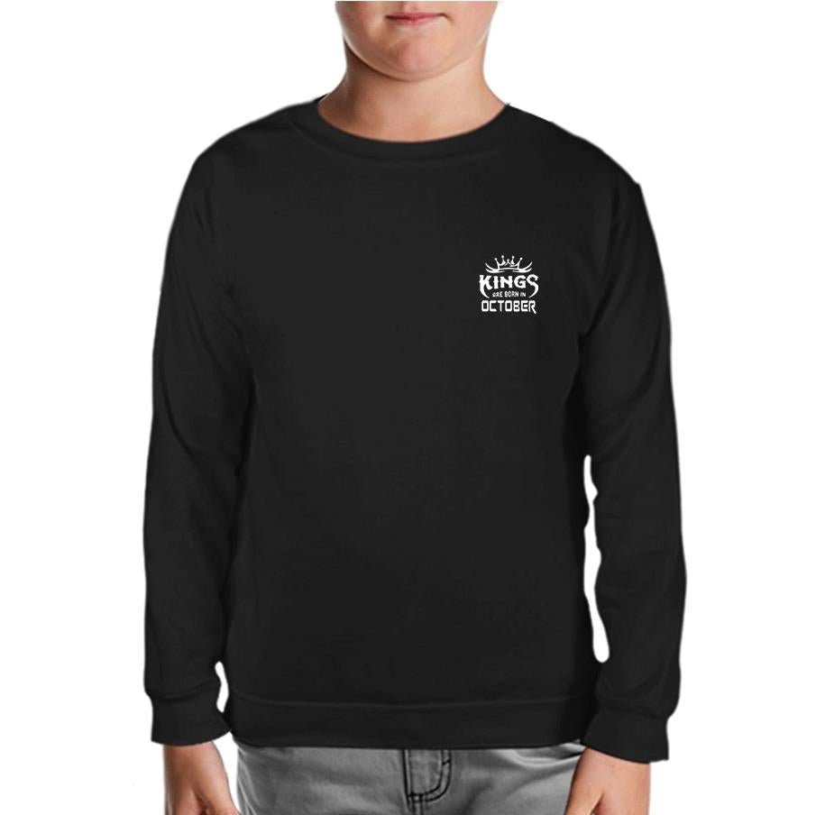Kings Born in October - Logo Black Kids Sweatshirt