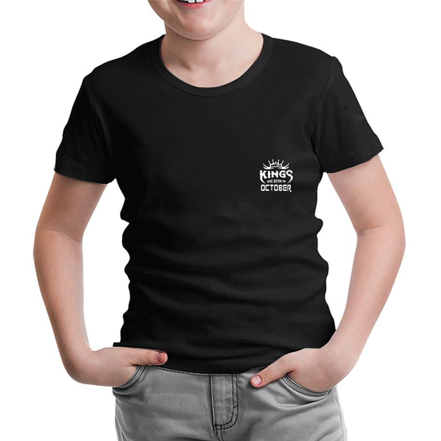 Kings Born in October - Logo Siyah Çocuk Tshirt