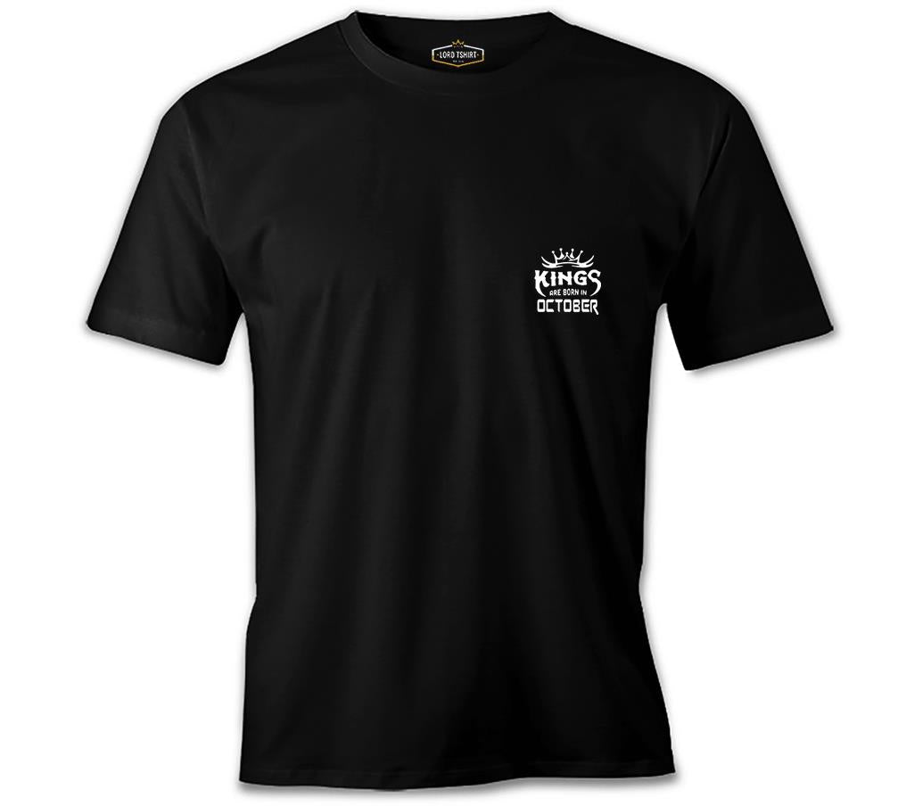 Kings Born in October - Logo Siyah Erkek Tshirt