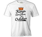 Kings Born on October - Crown White Men's T-Shirt 