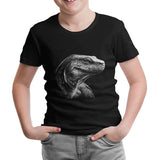 Komodo Dragon Realistic Siyah Çocuk Tshirt