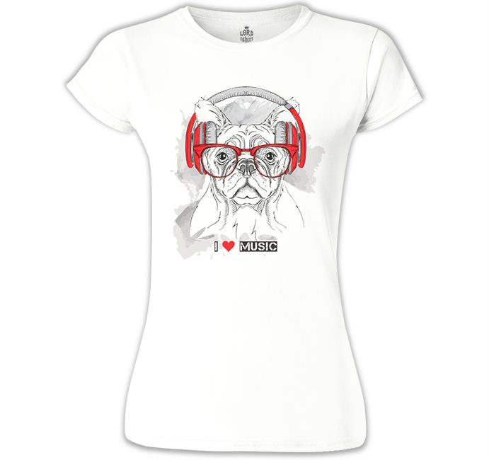 Dog - Music White Women's Tshirt