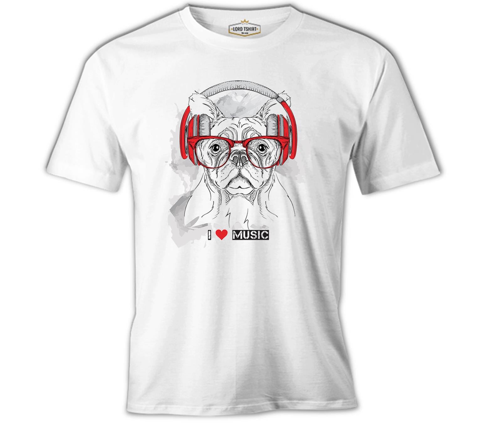 Dog - Music White Men's Tshirt 