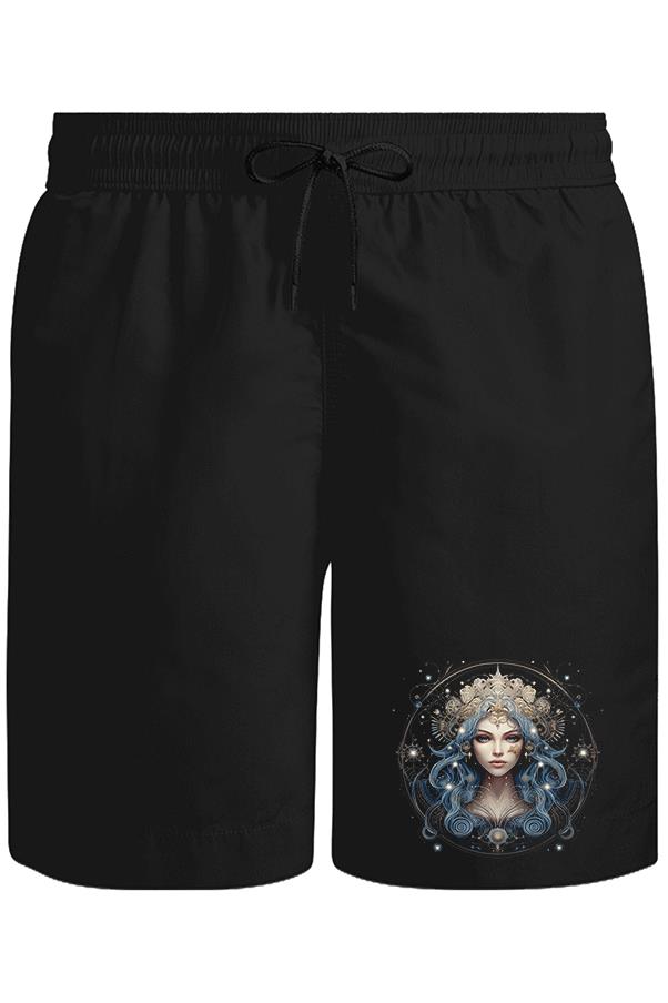 Kozmik Kraliçe - Astral Unisex Siyah Şort
