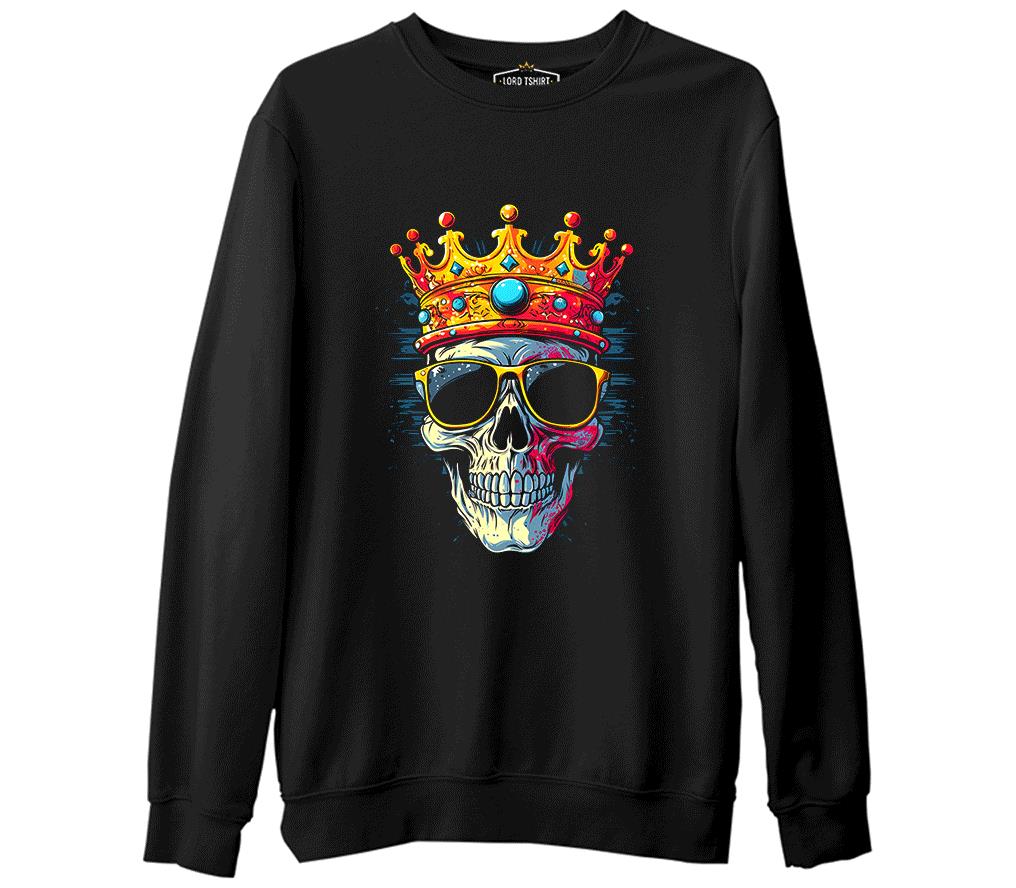 Beyond Kings - Skull Printed Black Men's Thick Sweatshirt 