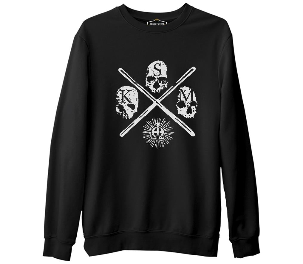 Kriegsmaschine - Shades Siyah Erkek Kalın Sweatshirt