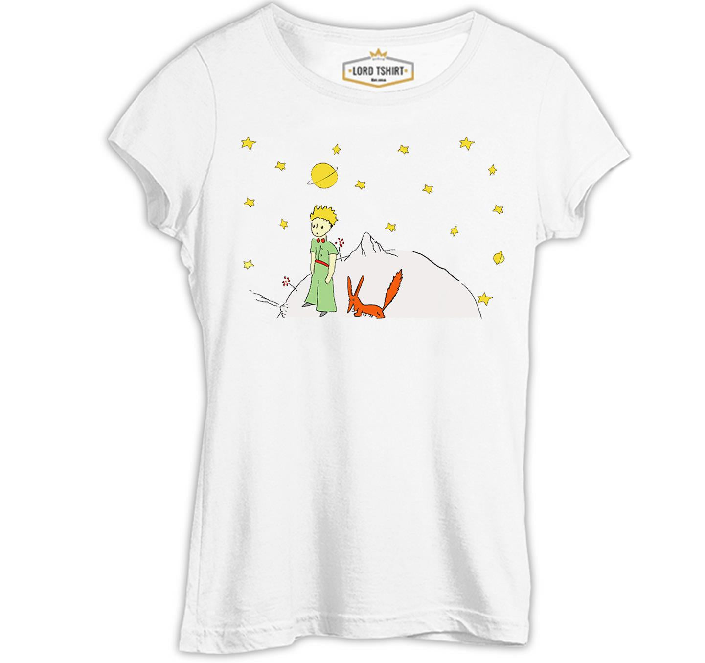 Küçük Prens - Gezegen Beyaz Kadın Tshirt