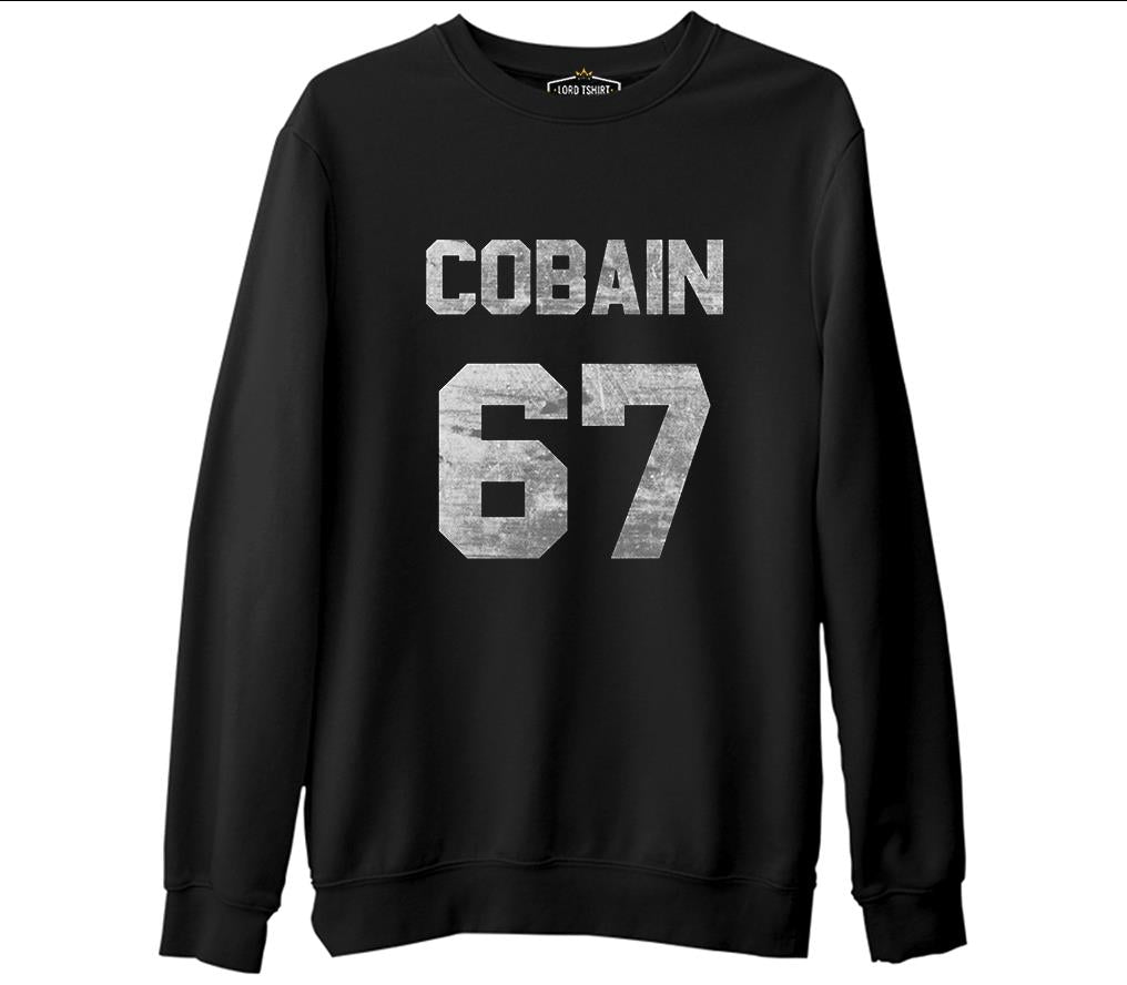 Kurt Cobain - 67  Siyah Erkek Kalın Sweatshirt
