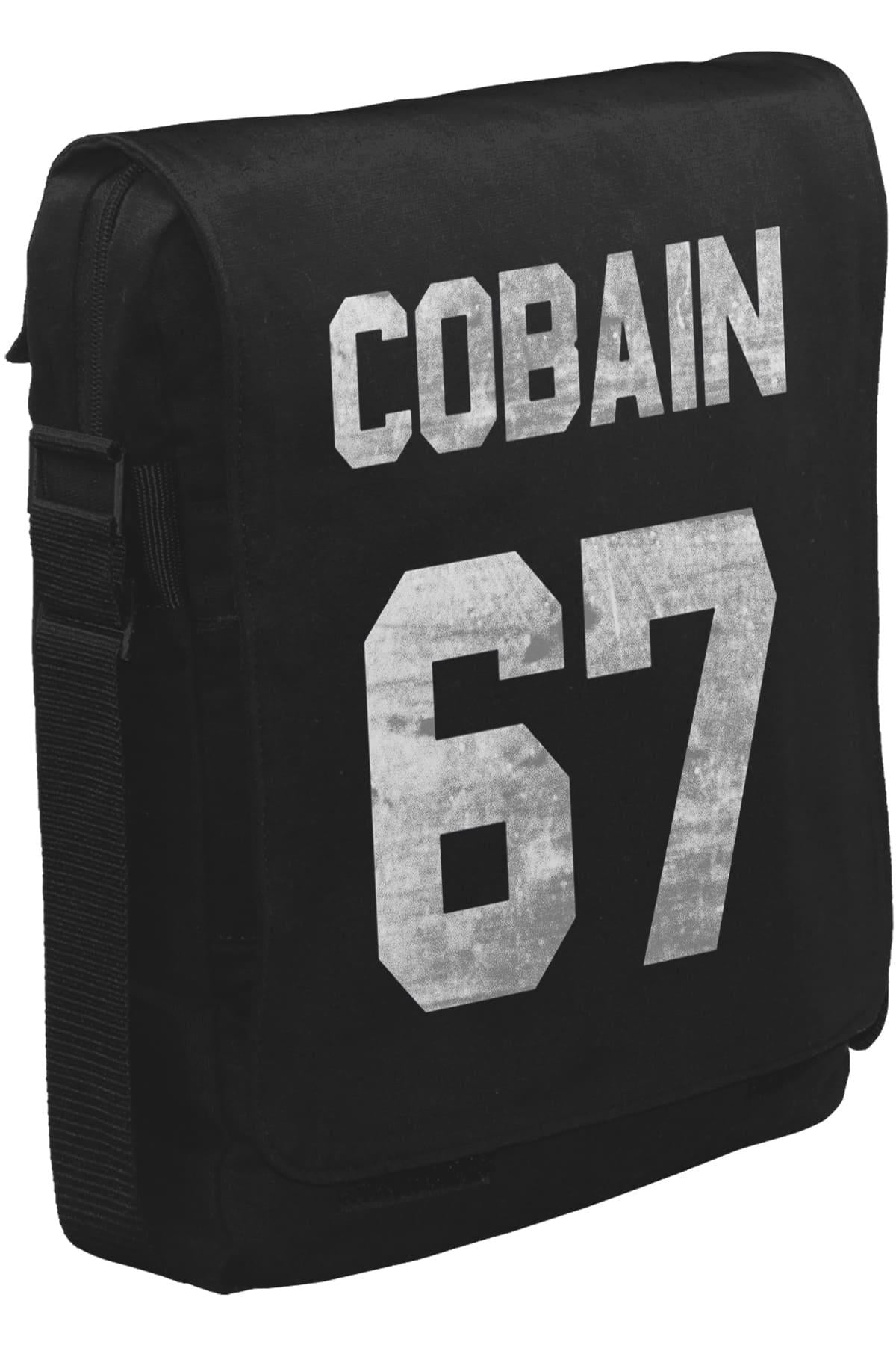Kurt Cobain - 67 Unisex Siyah Postacı Çanta