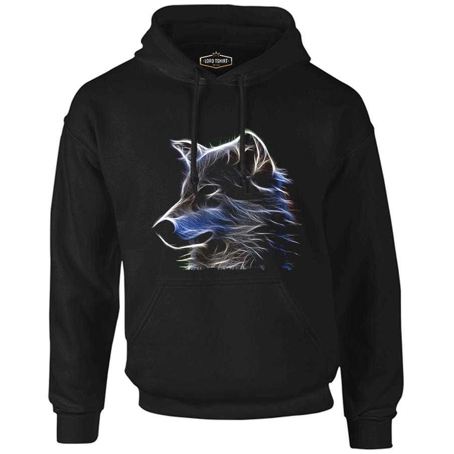 Wolf - Light Black Men's Zipperless Hoodie