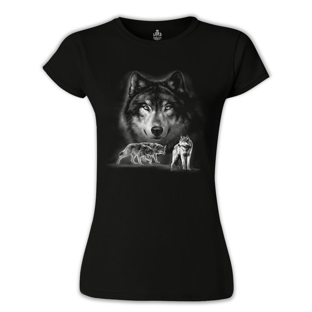Wolf Black Women's Tshirt