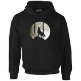 Wolf and Moon Black Men's Zipperless Hoodie