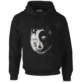 Wolf - Yin Yang Black Men's Zipperless Hoodie
