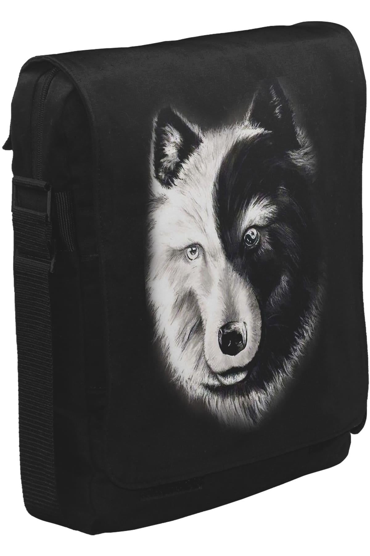 Kurt - Yin Yang Unisex Siyah Postacı Çanta