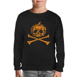 Skull Pumpkin Black Kids Sweatshirt 