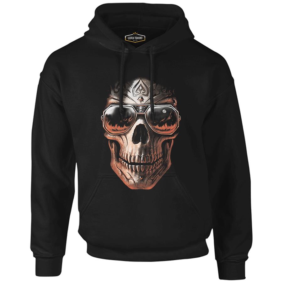 Skull Black Men's Zipperless Hoodie
