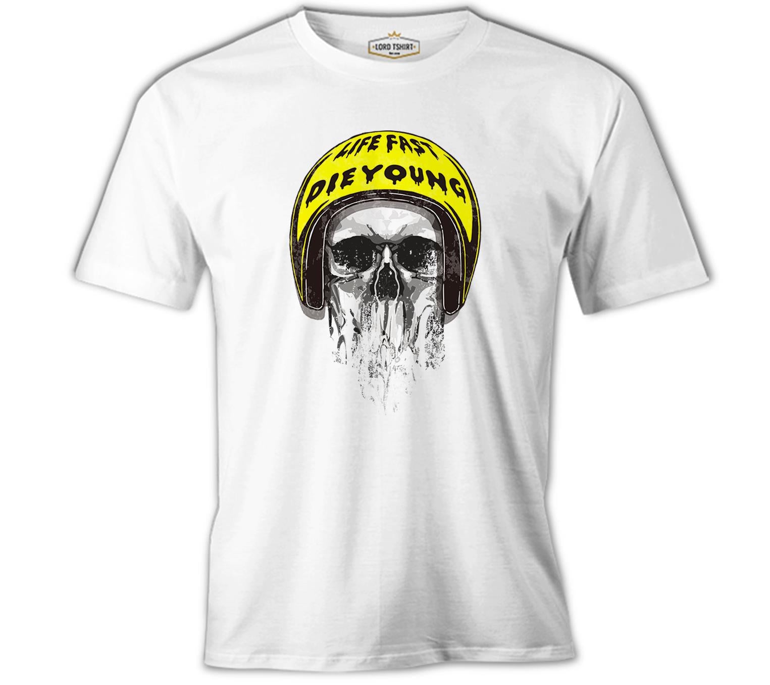 Skull - Helmet White Men's T-Shirt 