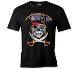 Kurukafa Korsan - Pirate Colorful Siyah Erkek Tshirt