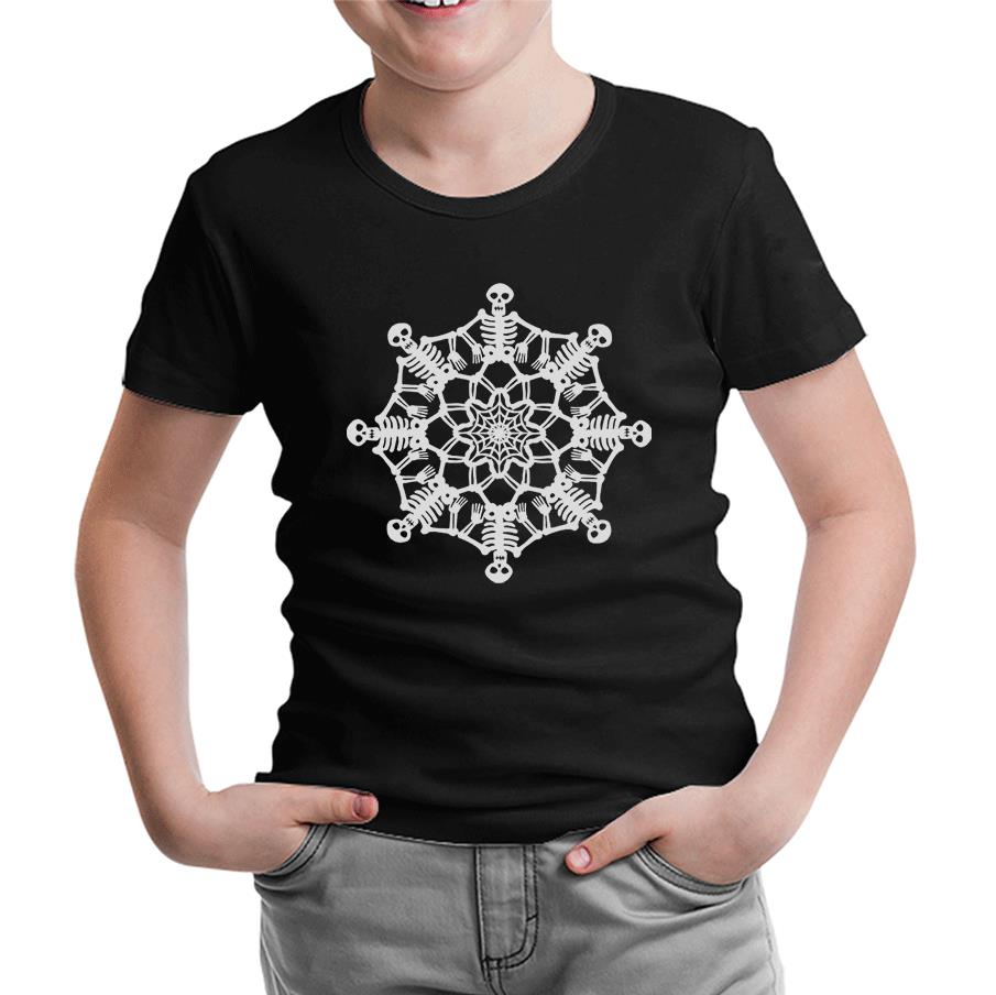 Kurukafa Mandala Siyah Çocuk Tshirt