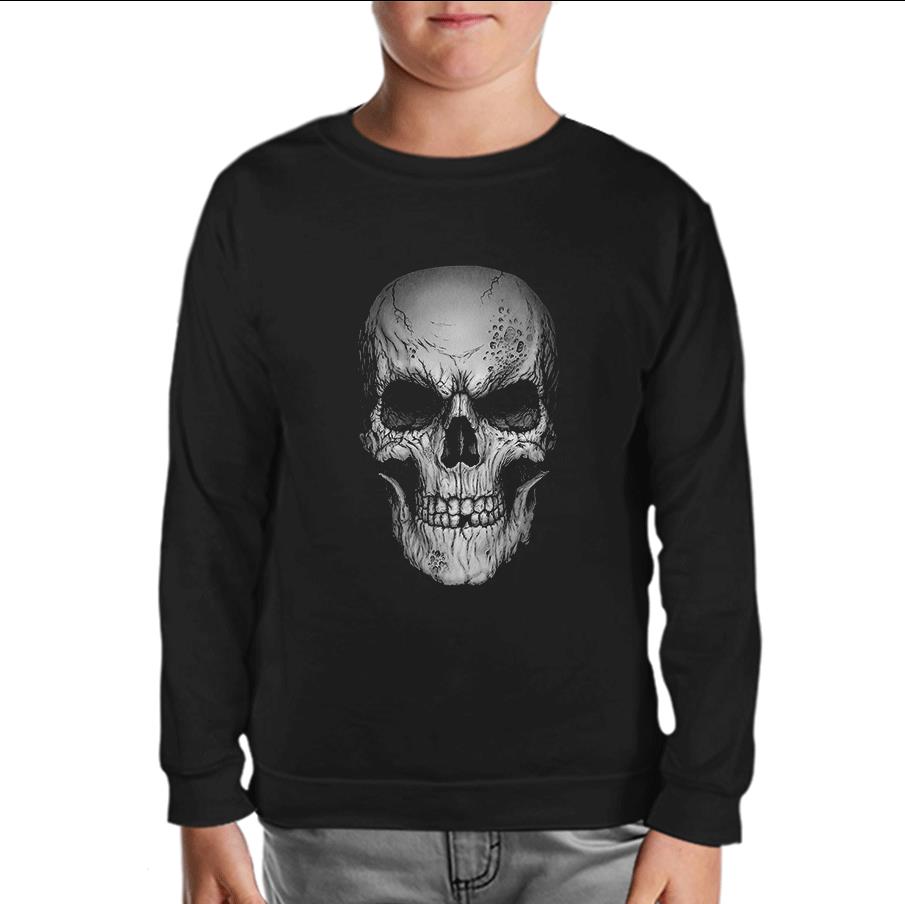 Skull - Smile Black Kids Sweatshirt