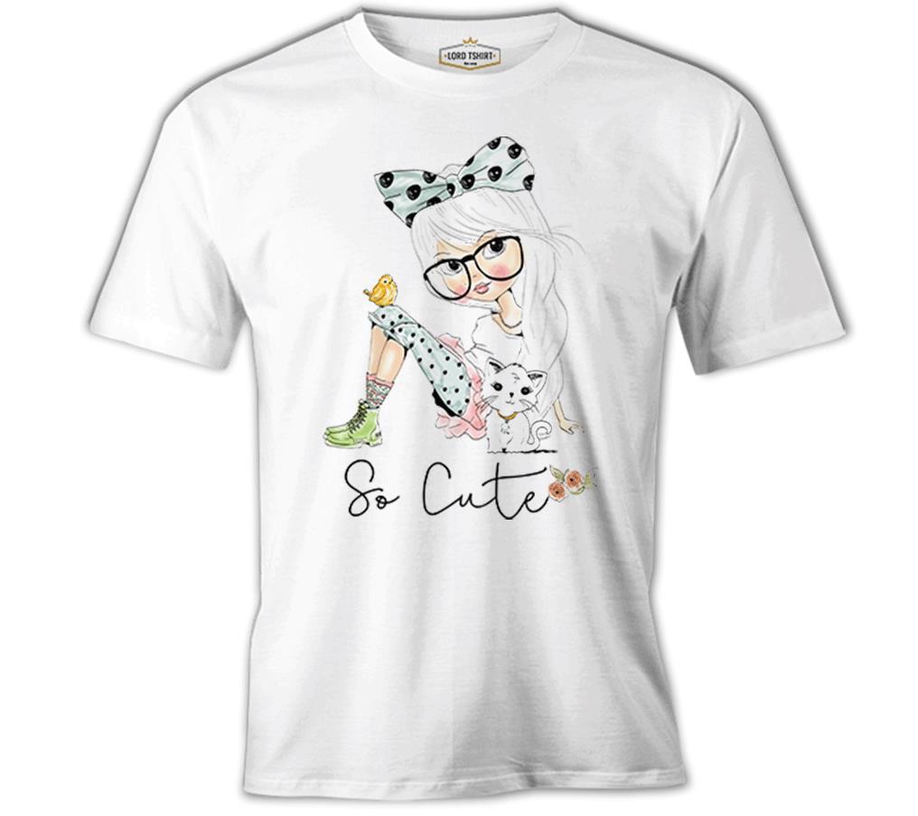 Bird Cat Little Girl White Boy Tshirt