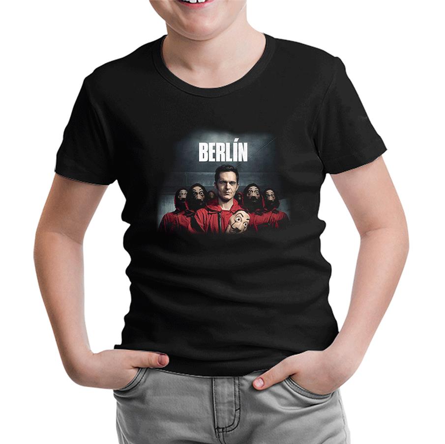 La Casa De Papel - Berlin Red Siyah Çocuk Tshirt