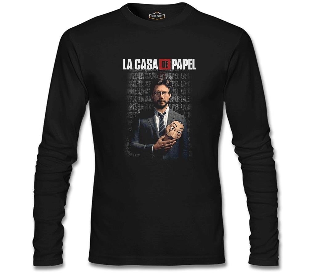 La Casa De Papel - Prof Dali Siyah Erkek Sweatshirt