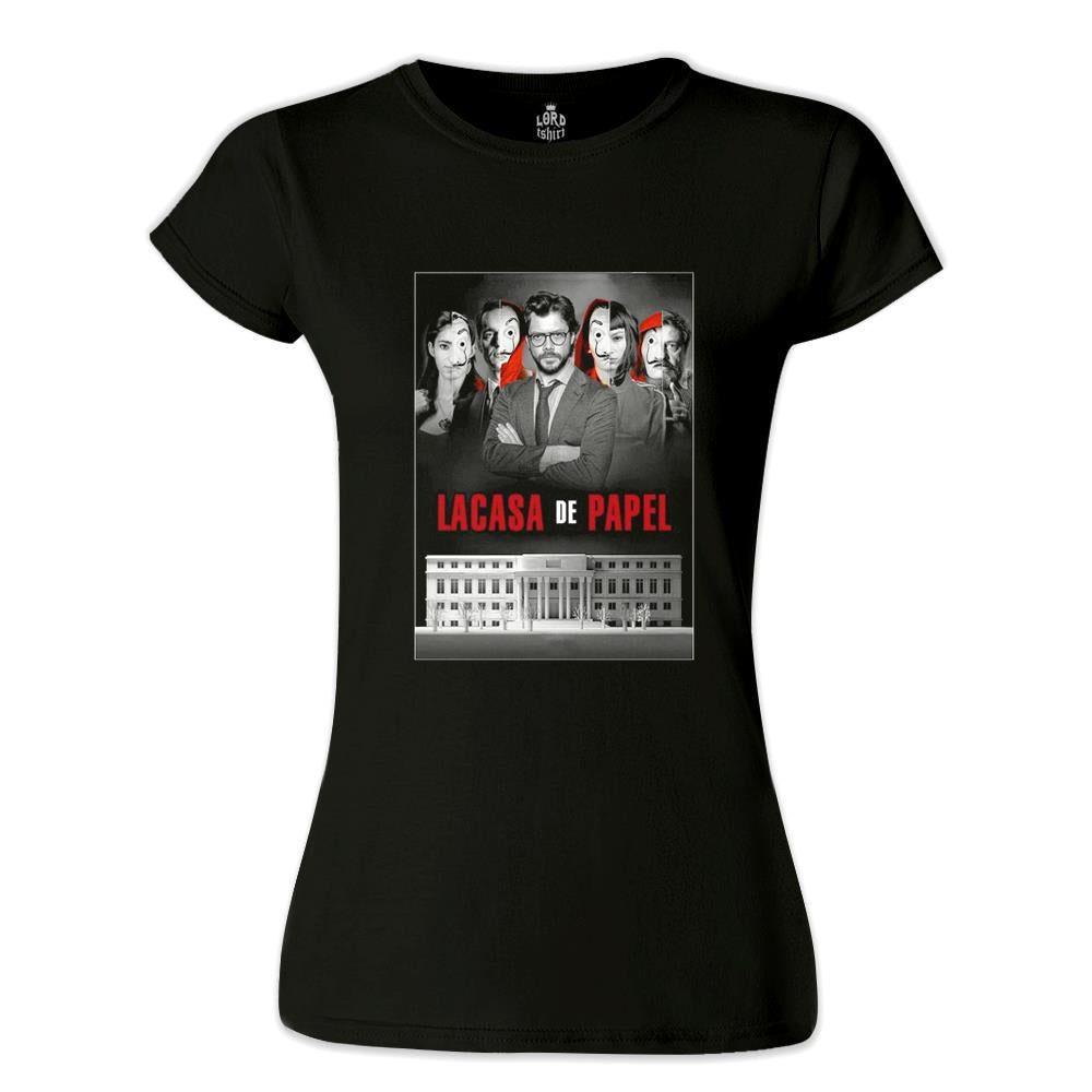 La Casa De Papel - Team Siyah Kadın Tshirt