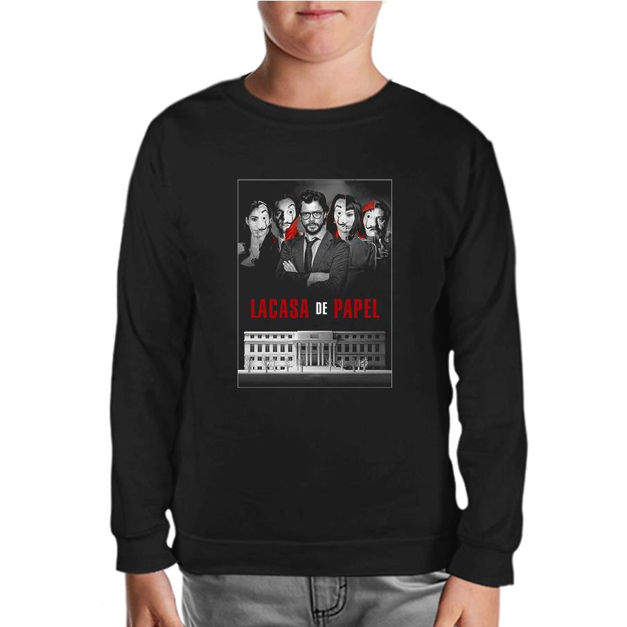 La Casa De Papel - Team Black Kids Sweatshirt