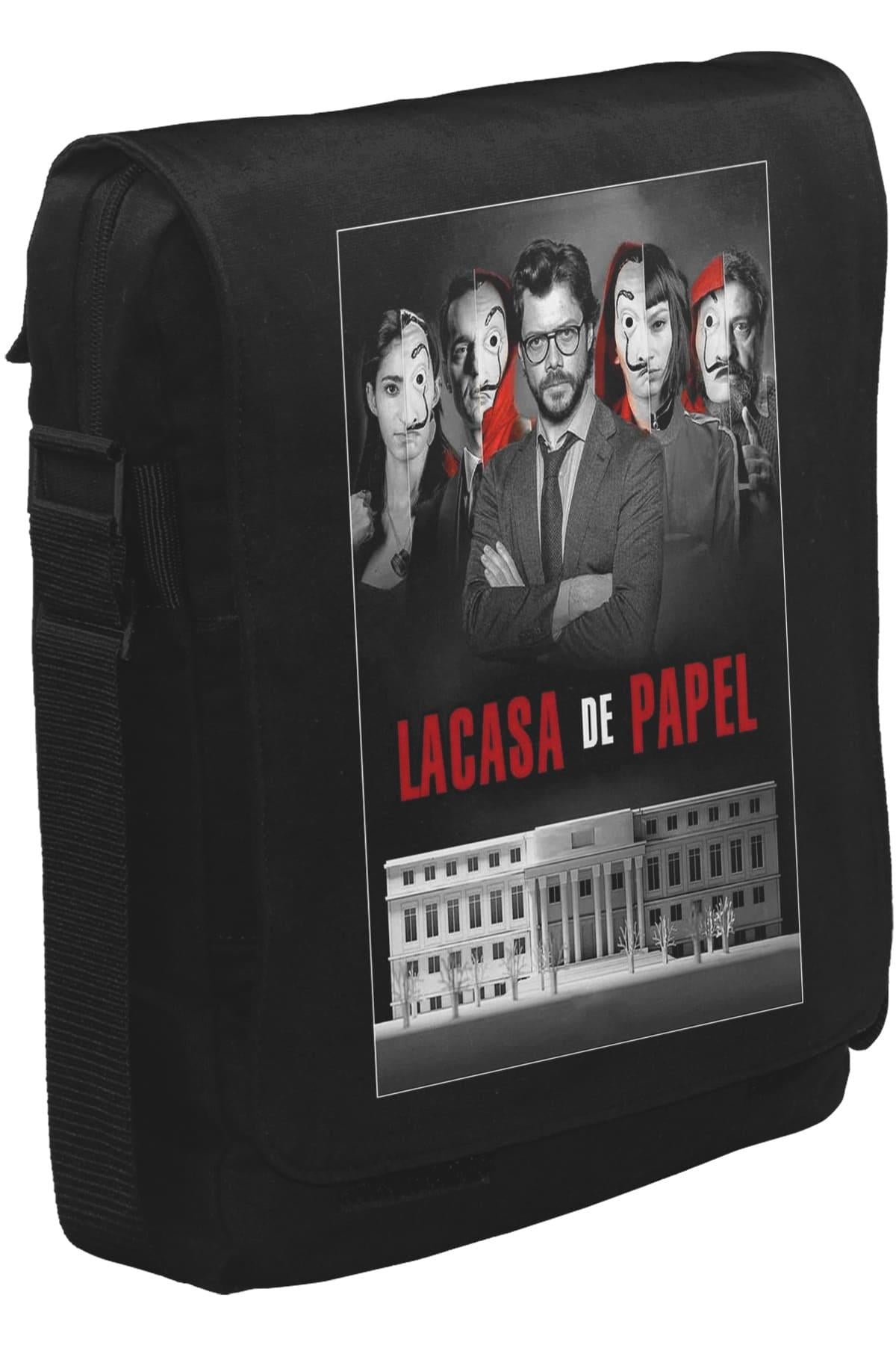 La Casa De Papel - Team Unisex Siyah Postacı Çanta