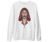 La Casa de Papel - The Mask White Thick Sweatshirt