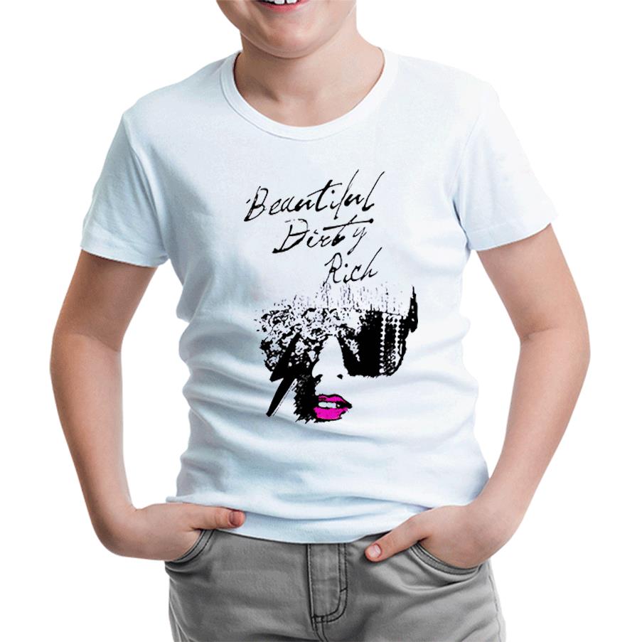 Lady Gaga - Beautiful Dirty Rich Beyaz Çocuk Tshirt