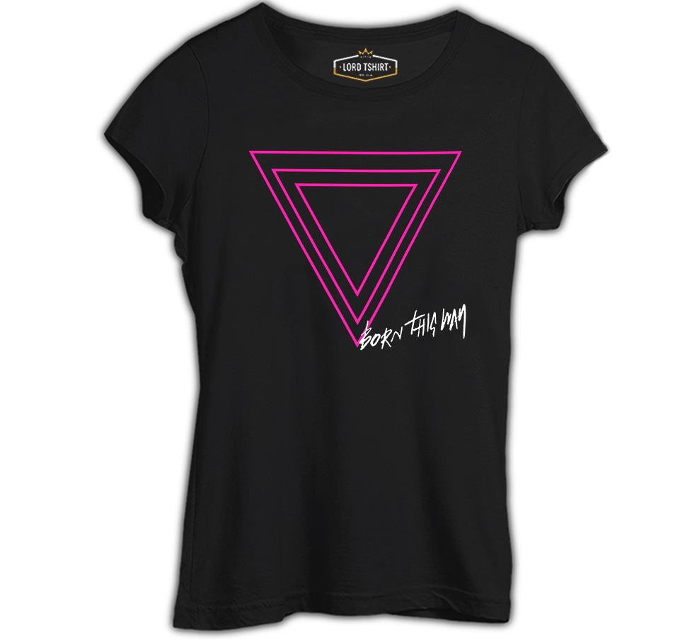 Lady Gaga - Born this Way Logo Siyah Kadın Tshirt