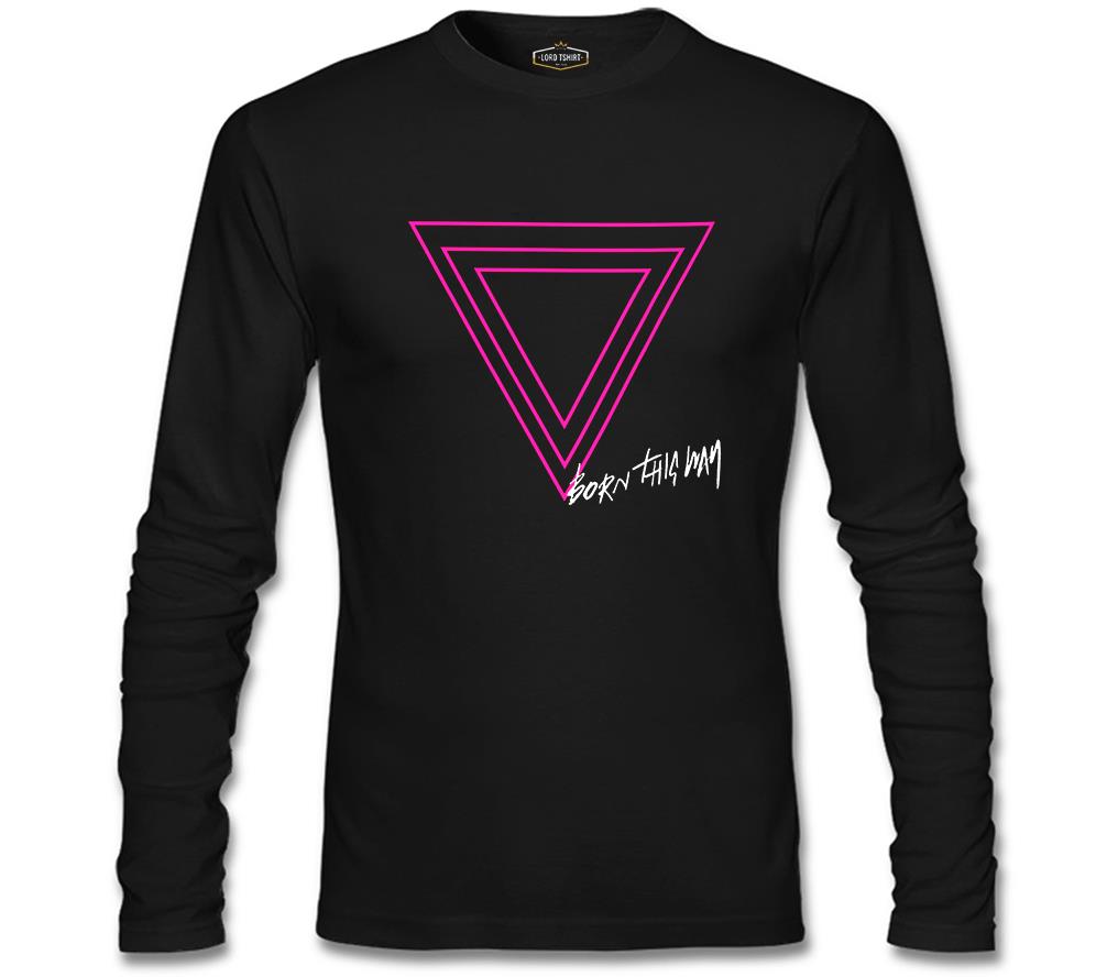 Lady Gaga - Born this Way Logo Siyah Erkek Sweatshirt