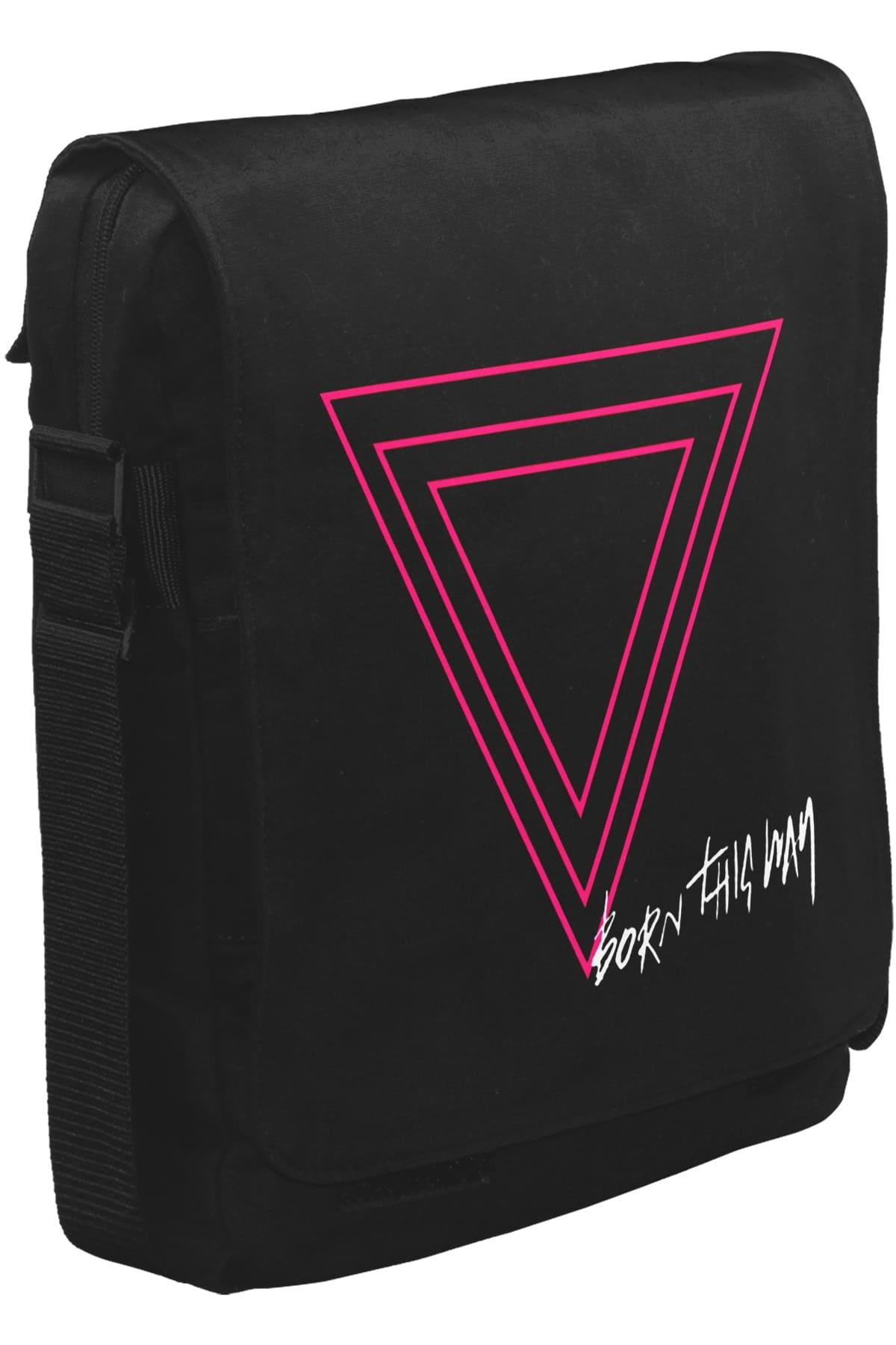 Lady Gaga - Born this Way Logo Unisex Siyah Postacı Çanta