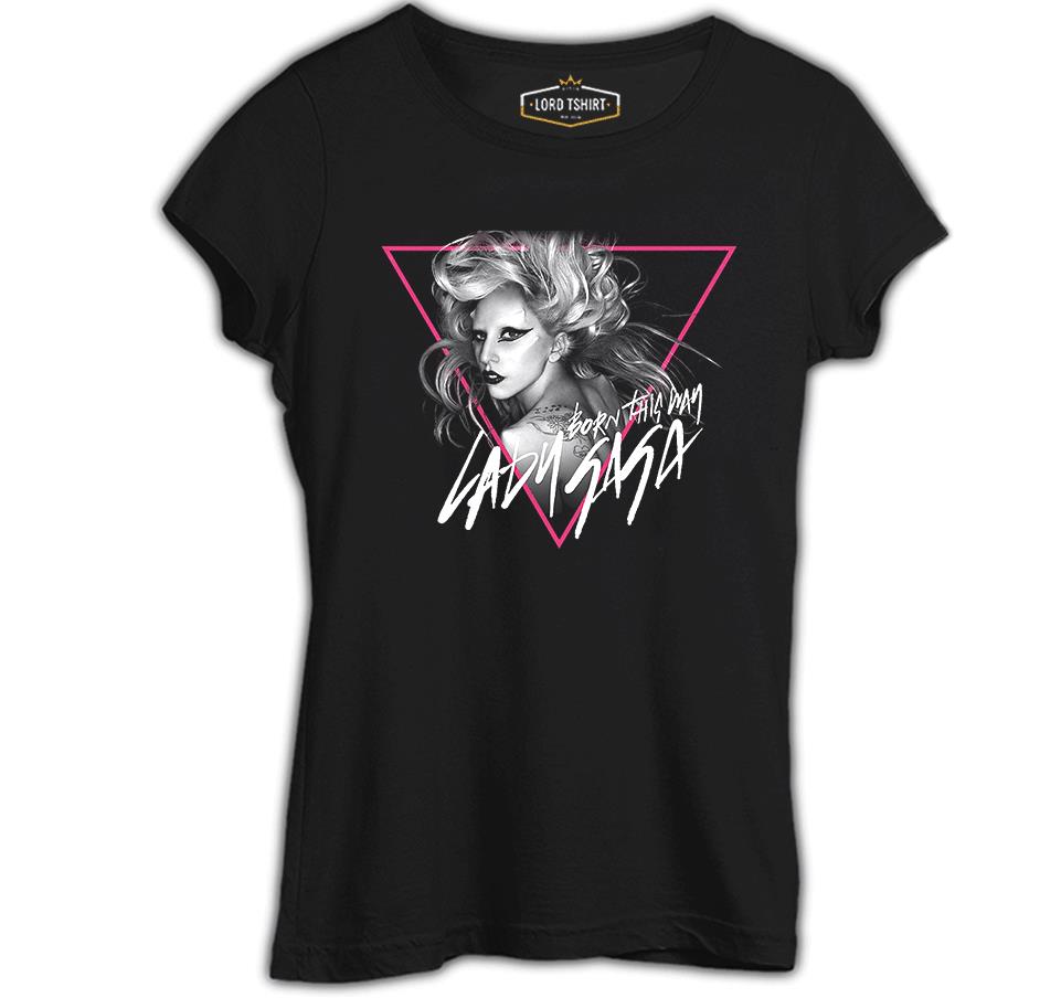 Lady Gaga - Born this Way Siyah Kadın Tshirt