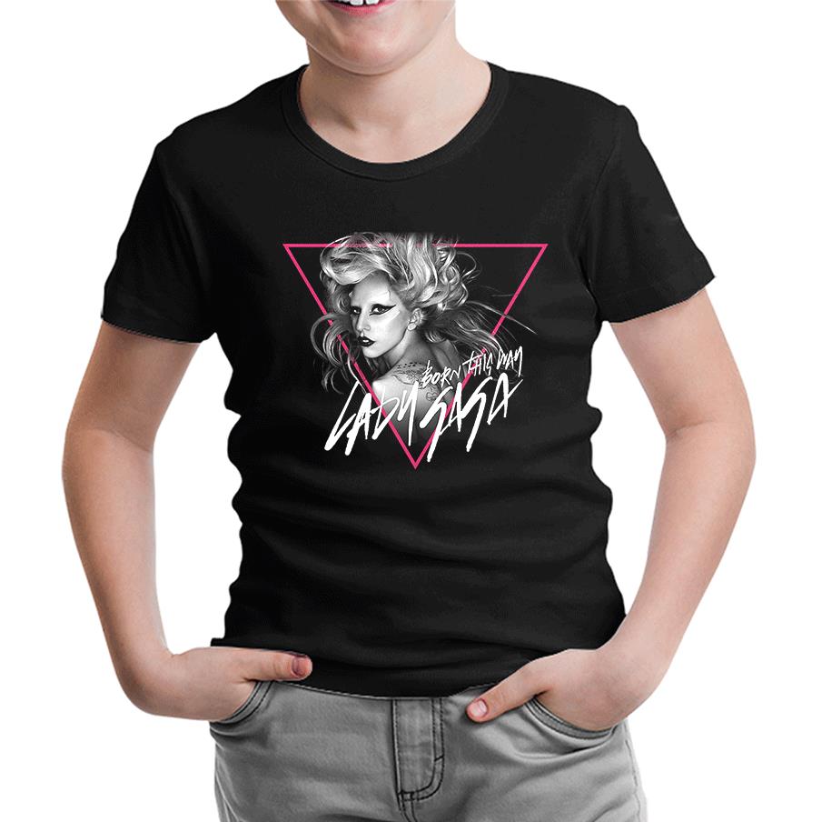 Lady Gaga - Born this Way Siyah Çocuk Tshirt
