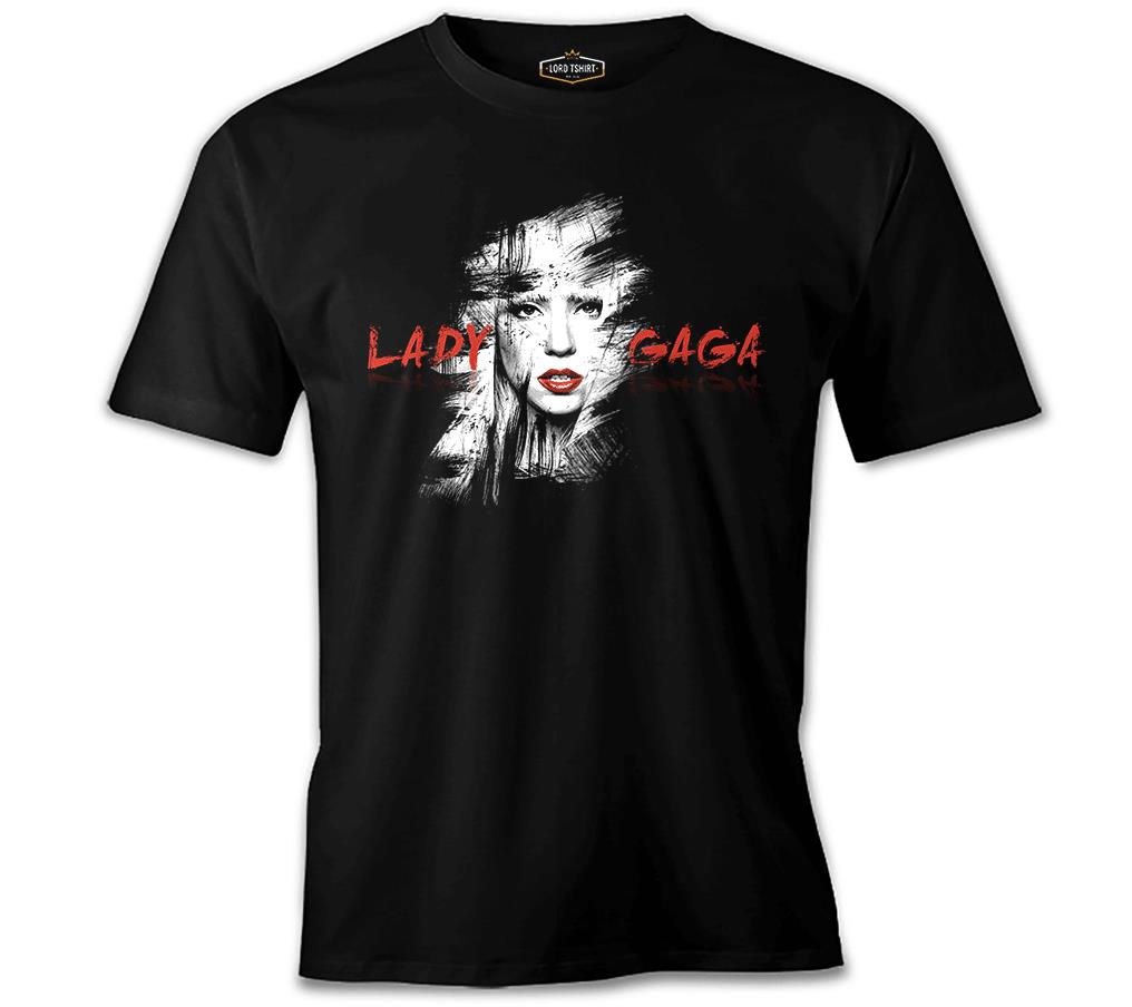 Lady Gaga - Face Siyah Erkek Tshirt