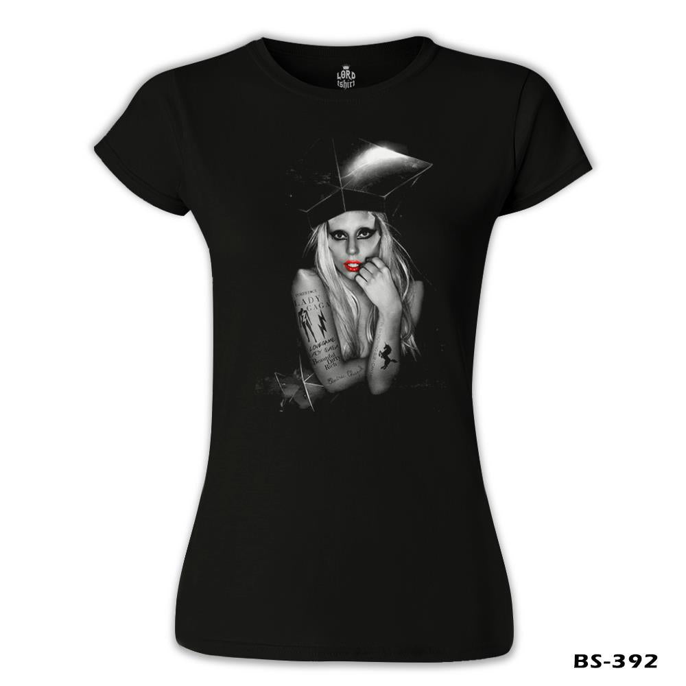 Lady Gaga Siyah Kadın Tshirt