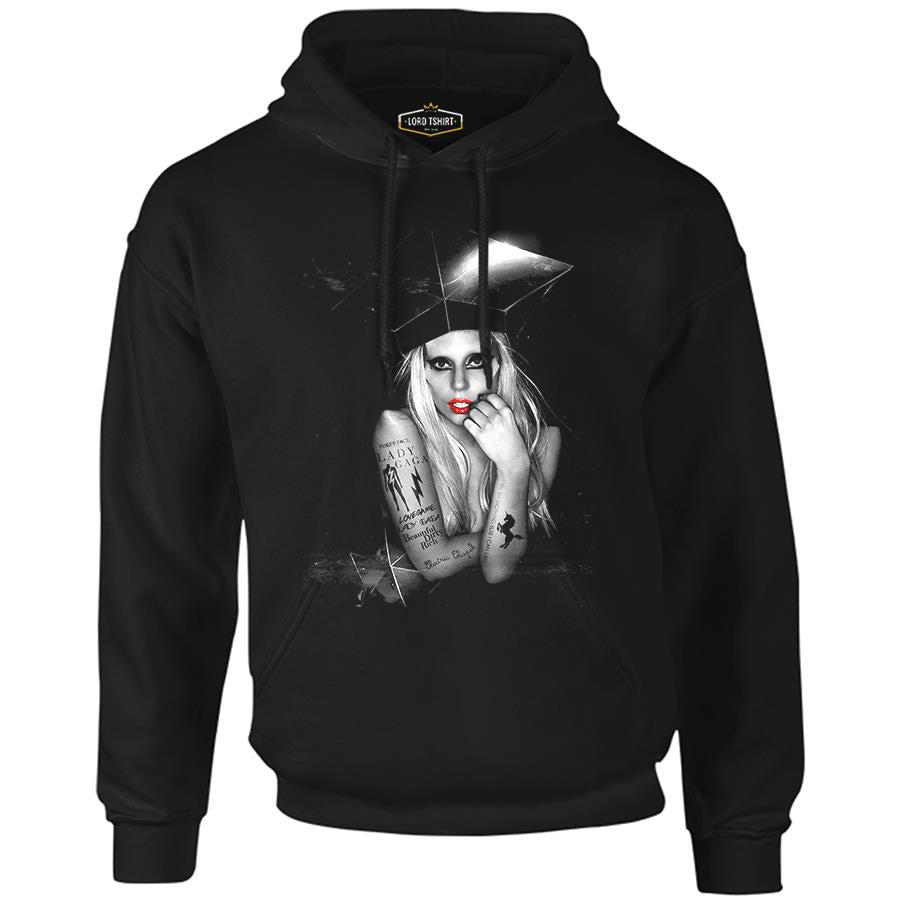 Lady Gaga Black Men's Zipperless Hoodie