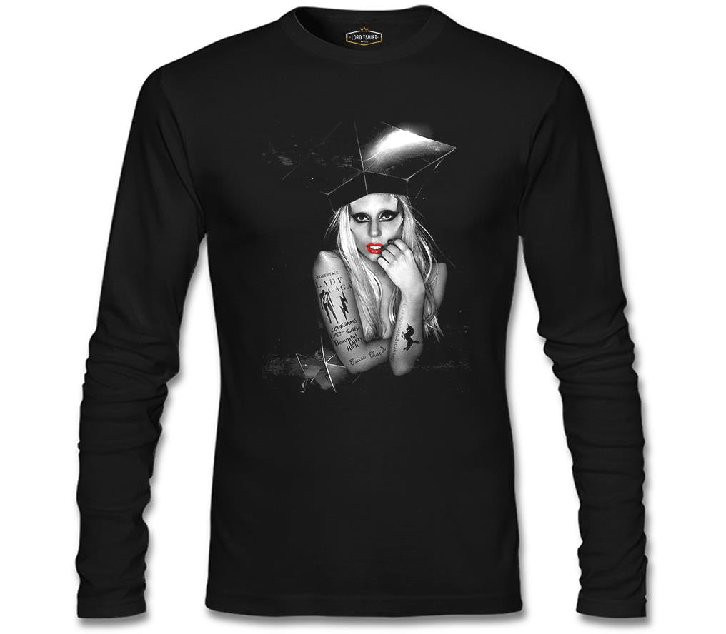 Lady Gaga Siyah Erkek Sweatshirt