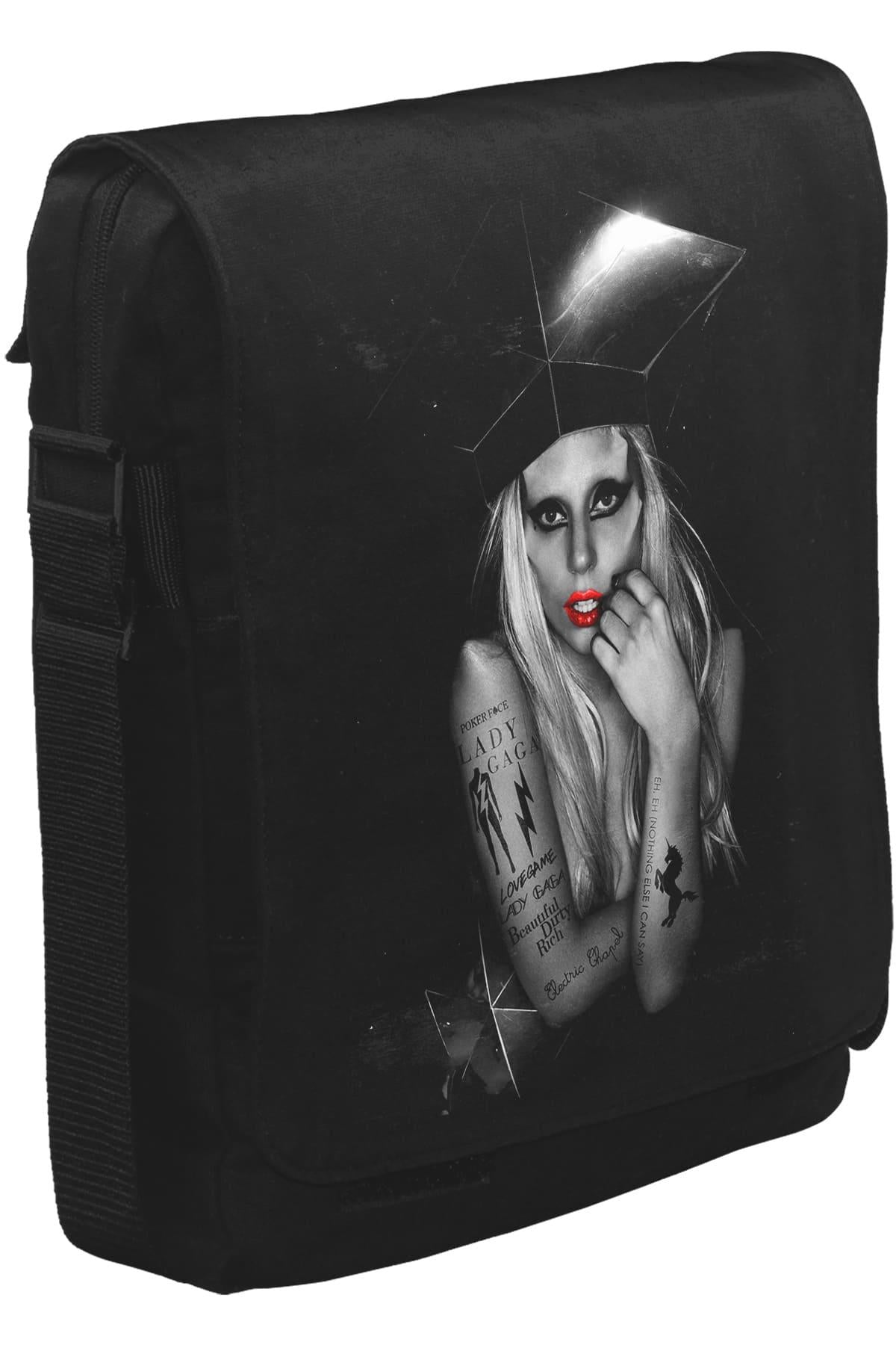 Lady Gaga Unisex Siyah Postacı Çanta