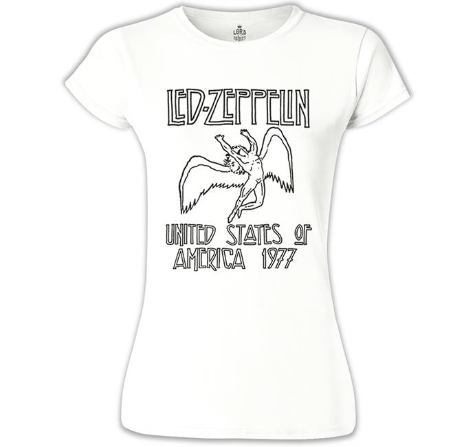 Led Zeppelin - 1977 Beyaz Kadın Tshirt