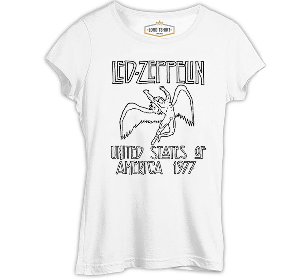 Led Zeppelin - 1977 White Women's Tshirt